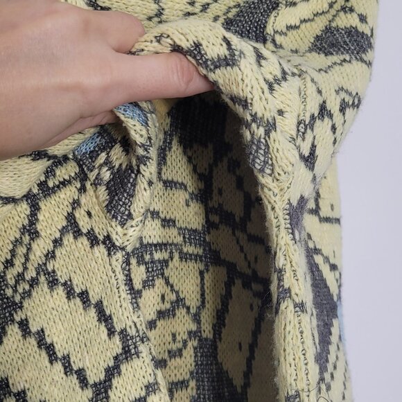 Prince Bellini Vintage Knit Preppy Yellow Gray Cotton Blend Cottagecore Sweater - Picture 6 of 13